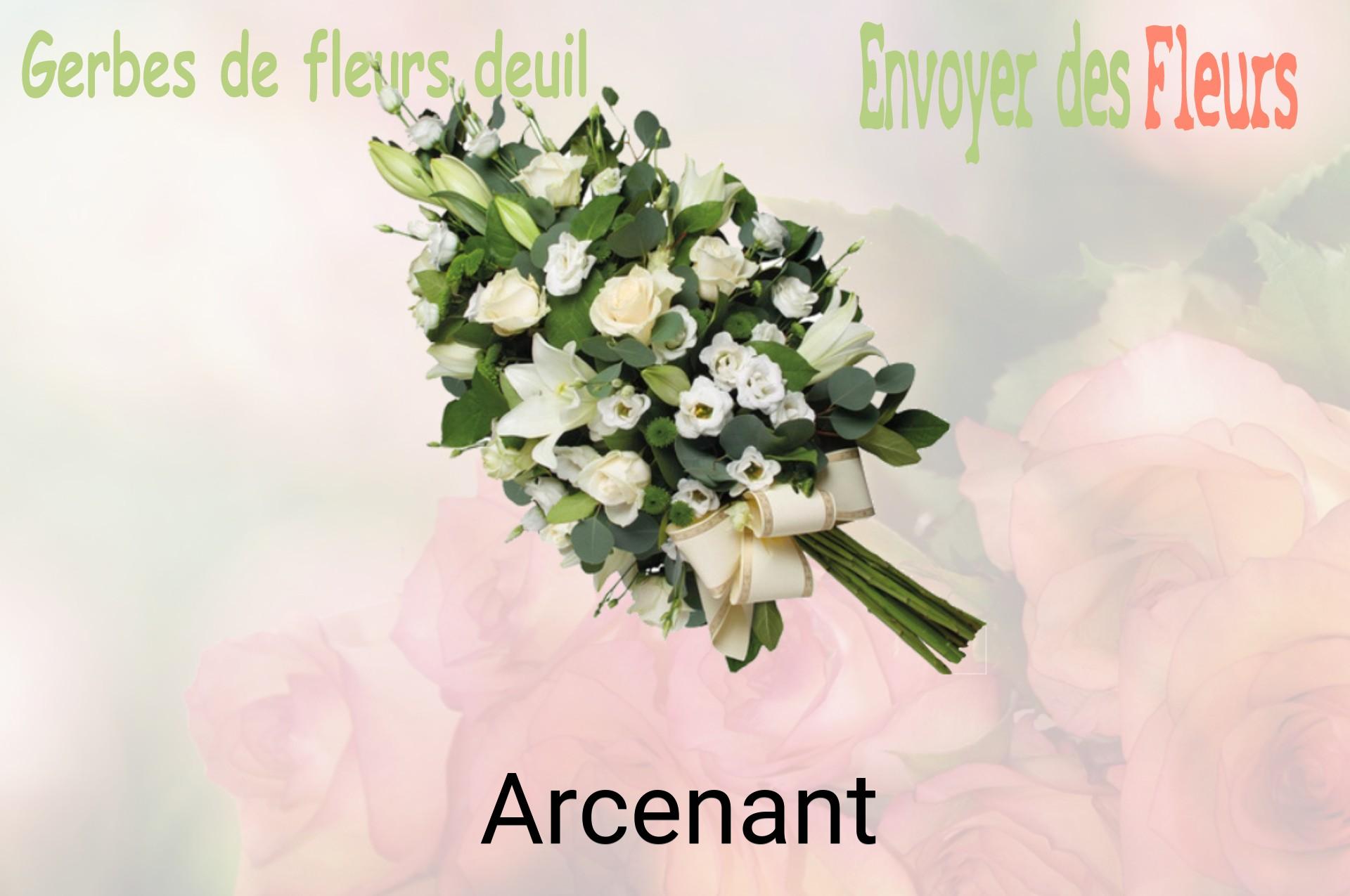 Gerbe de fleurs de deuil livrée à Arcenant